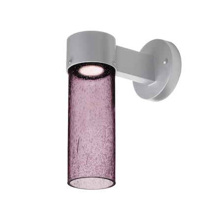 Besa Lighting Juni 10 Outdoor Sconce, Plum Bubble, Silver Finish, 1x4W LED JUNI10PL-WALL-LED-SL